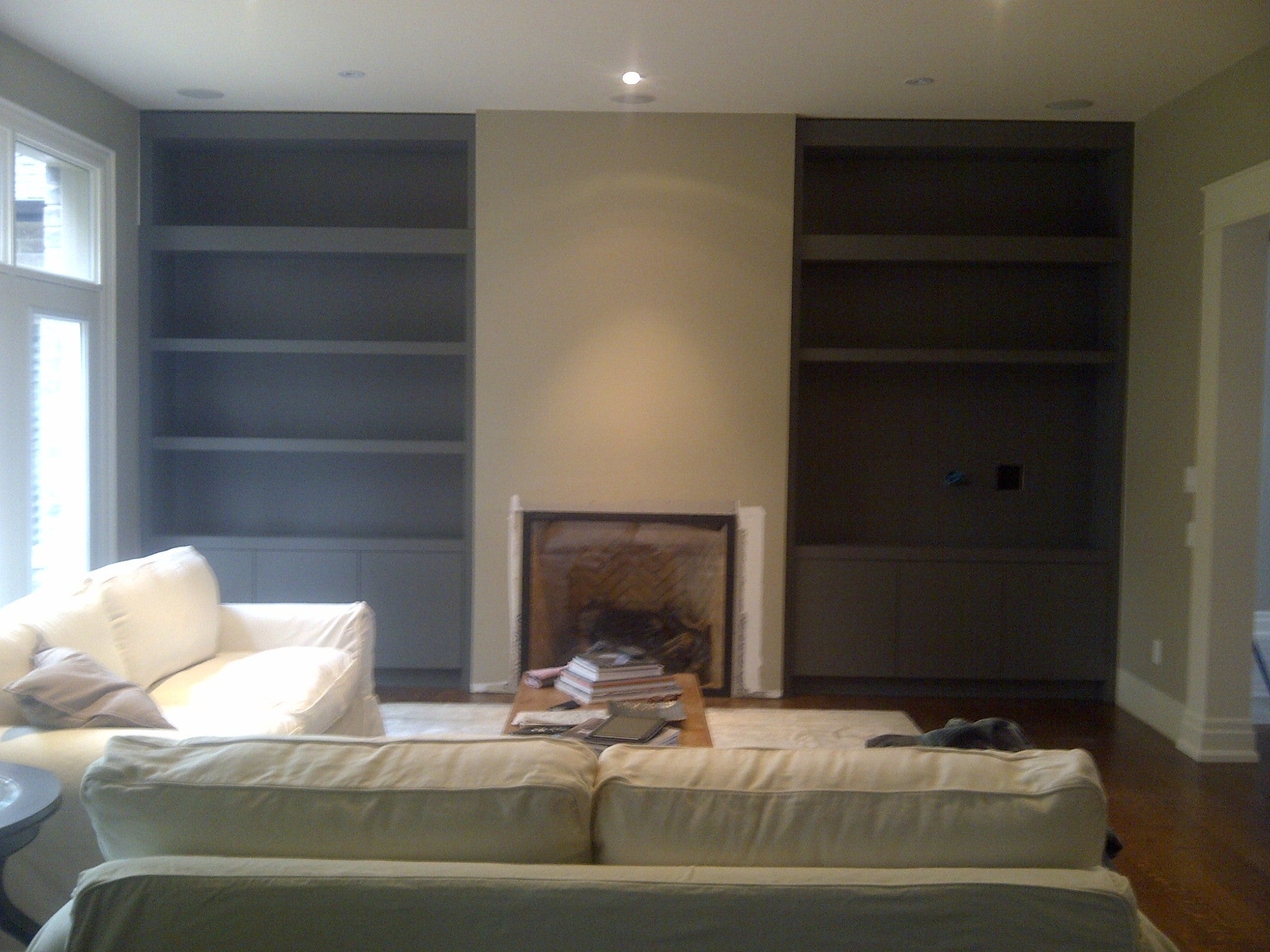 Custom Fireplace Built-In Shelving